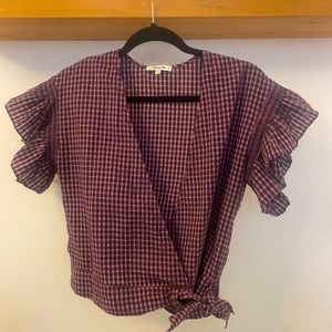 Madewell plad tie top